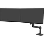 Ergotron Mounting Arm for Monitor - Matte Black - 2 Display(s) Supported - 63.5 cm (25") Screen Support