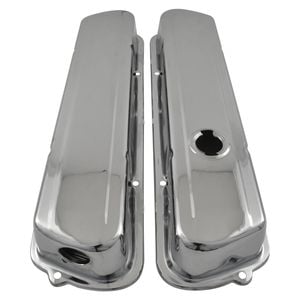 Chrome Steel Low OEM Style Valve Rocker Covers Pair suits Holden 253 308