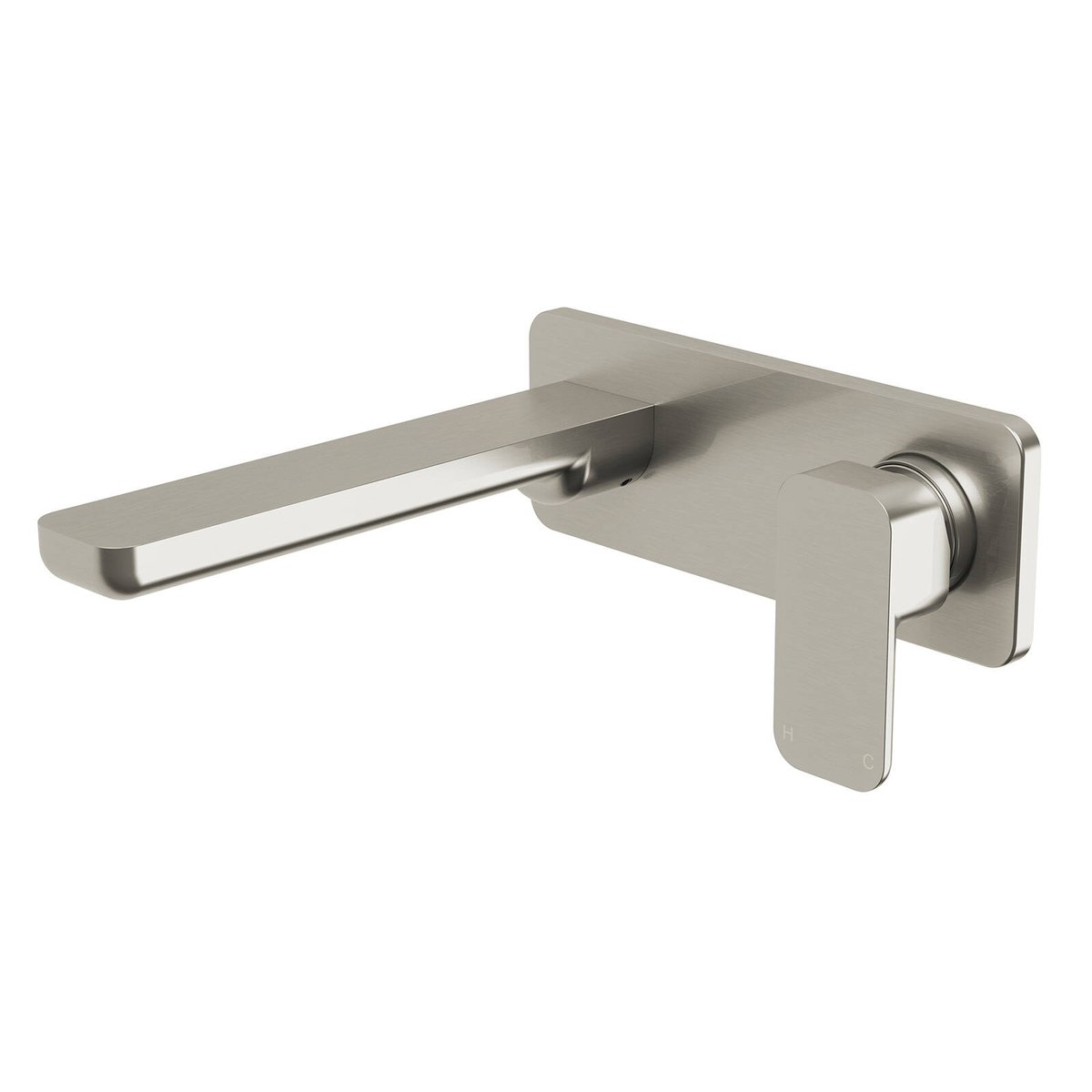Mondella Brushed Nickel Lead Free Overture Wall Basin/Bath Mixer Set ...