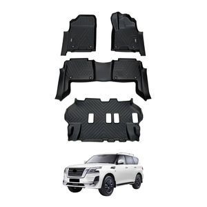 AUSGO 3-Row Set Car Floor Mats for Nissan Patrol Y62 2012-Onwards Floor Liners