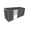 Build-a-Shed 1.5 x 4.5 x 2m Double Sliding Side Door Skillion Shed - Grey