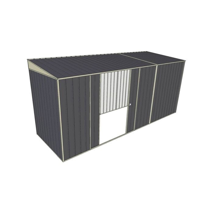 Build-a-Shed 1.5 x 4.5 x 2m Double Sliding Side Door Skillion Shed - Grey