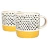 Nicola Spring Dipped Spot Stoneware Coffee Mugs - 385ml - Pack of 2