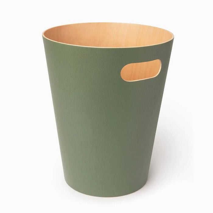 Desky Wooden Rubbish Bin - Olive Green