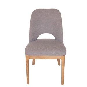 SK Designer Living | Maribel Upholstered Boucle Dining Chair | Natural Legs - Grey Bouclé