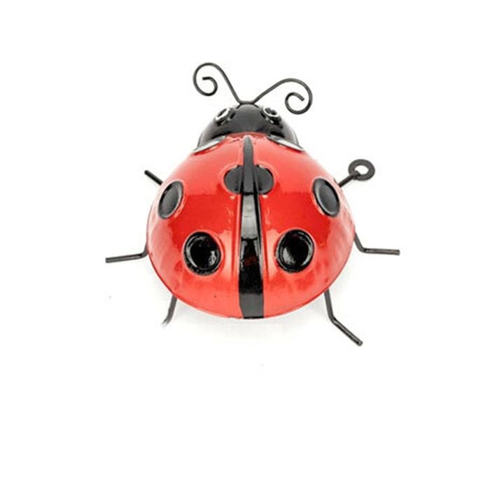 Garden 14cm Metal Ladybug Outdoor Ornament/Sculpture Yard Patio Decor Large Red