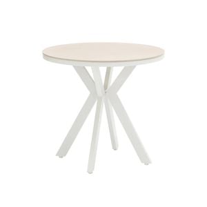 FurnitureOkay Capri Sintered Stone Outdoor Dining Table (80cm Round) - White