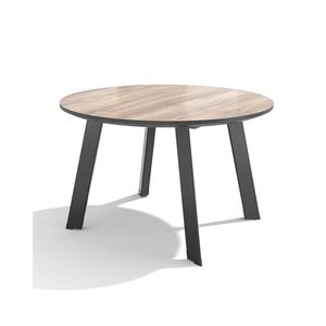 Modern Furniture MARCO Round Boardroom/ Dining Table 1.2M - Warm Oak & Black