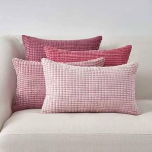 Gioia Casa Corduroy Corn Grain Cushion Covers - Pink, 50cm x 30cm (Pack of 4)