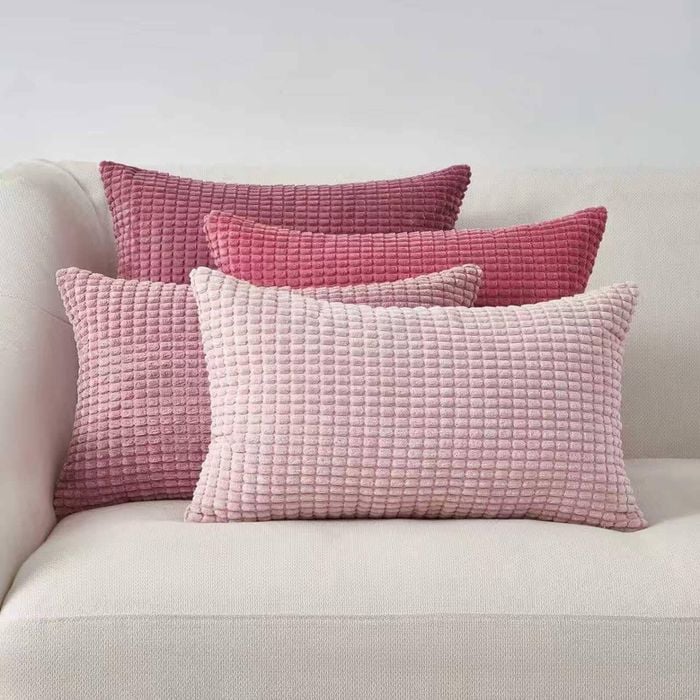 Gioia Casa Corduroy Corn Grain Cushion Covers - Pink, 50cm x 30cm (Pack of 4)