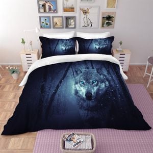 3D Snow Forest Wolf Quilt Cover Set Bedding Set Pillowcases 21