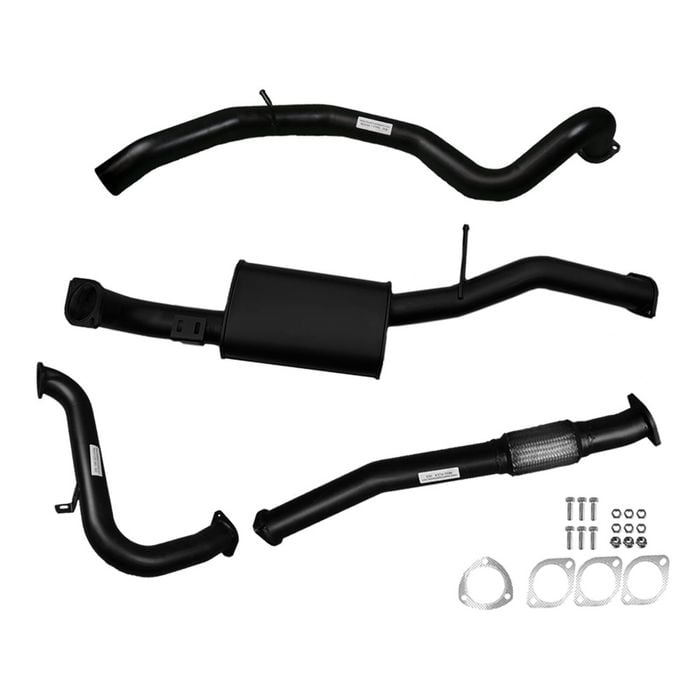 Ignite Exhausts Turbo Back For Nissan Gu Patrol 3l Wagon 3" No Cat With Muffler Black Aluminised Steel