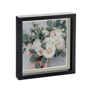 Nicola Spring 10" x 10" Black 3D Box Photo Frame - 8" x 8" Mount
