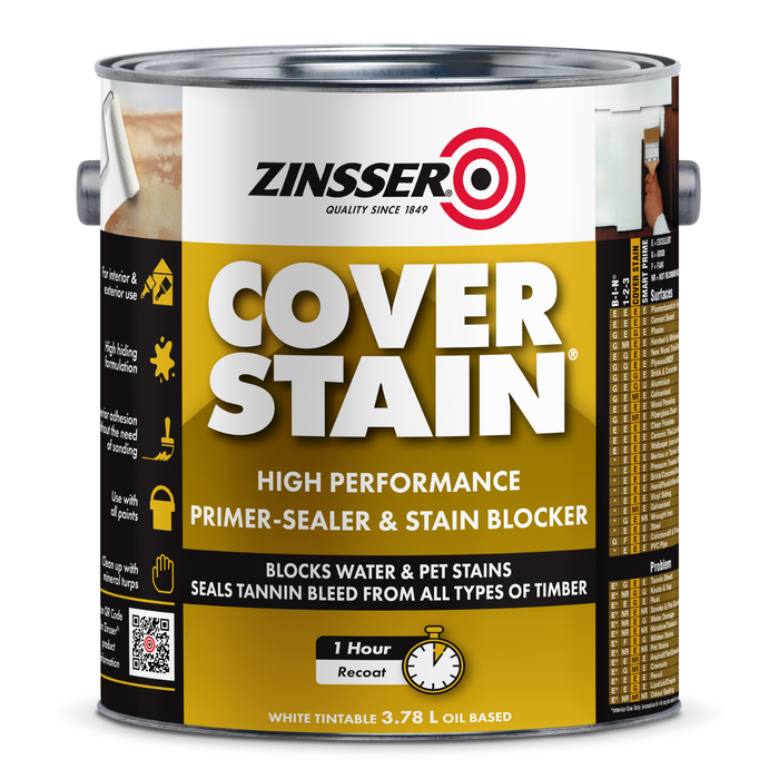 Zinsser CoverStain Primer Sealer Stain Blocker - White 3.78L - 3.78L