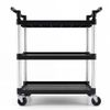 Monvelo Trolley Cart with Wheels 3 Tier Organizer Rolling Kitchen Black