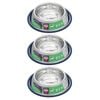 Paws & Claws Dog Feeding Bowl 850ml/25cm Stainless Steel Blue 3 Pack