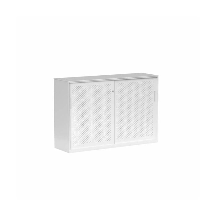 Olg Tempo Sliding Door Credenza Wide White W1530mm X D450mm X H1020mm