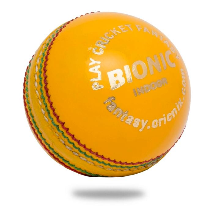 Cricnix Cricket Ball Bionic Indoor Leather Yellow 3.8oz (1-Pack) for Seniors or Juniors