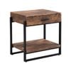 IHOMDEC Industrial Night Stands Side Table with Drawer Rustic Dark Brown