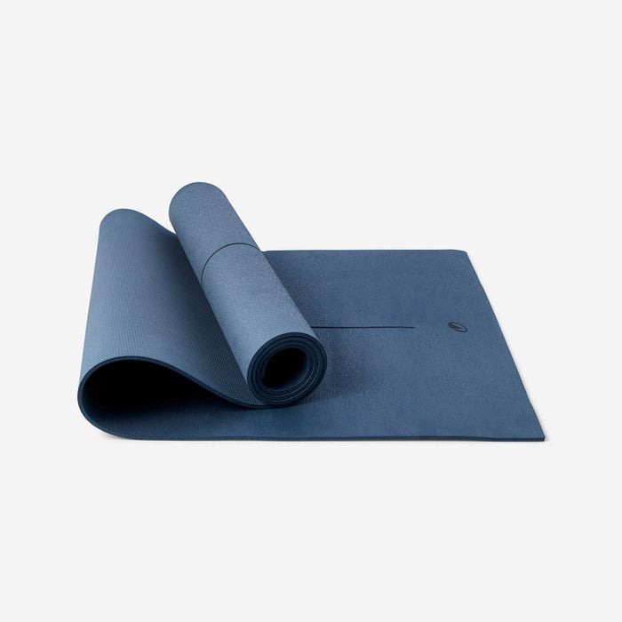 Decathlon - Beginner Yoga Mat 180 Cm X 58 Cm X 5 Mm - Dark Blue - One Size