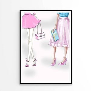 Modern Pink Ladies Fashion Print 100% Australian Made 90x120cm (Poster)