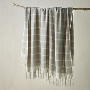 Bianca Maldon King Size Faux Mohair Throw Rug - Silver