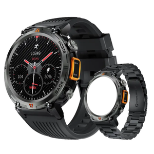 Lifebay Smart Watch with Flashlight:Wireless Activity Tracker - Black/Orange
