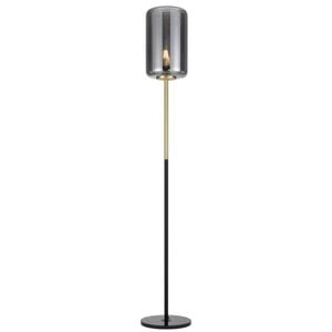 Telbix Korova Modern Standing Floor Lamp Light Marble Glass Metal Black Marble Brass Matt Smoke