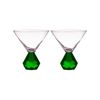 Tempa Zhara Set of 2 Martini Glasses Emerald