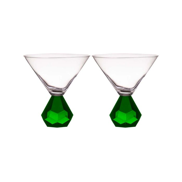 Tempa Zhara Set of 2 Martini Glasses Emerald