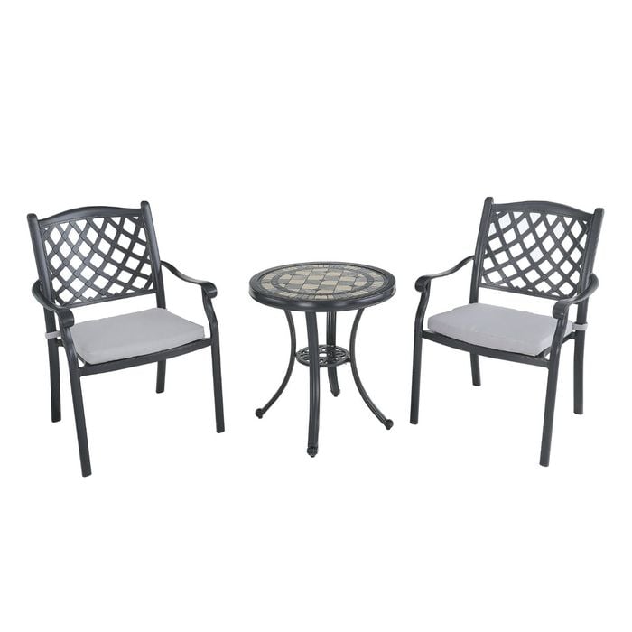 FurnitureOkay Orlando-Athens 3-Piece Cast Aluminium Outdoor Dining Setting