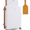Pierre Cardin Medium Hard-Shell Suitcase & Mini Beauty Case Set w/ Tag White