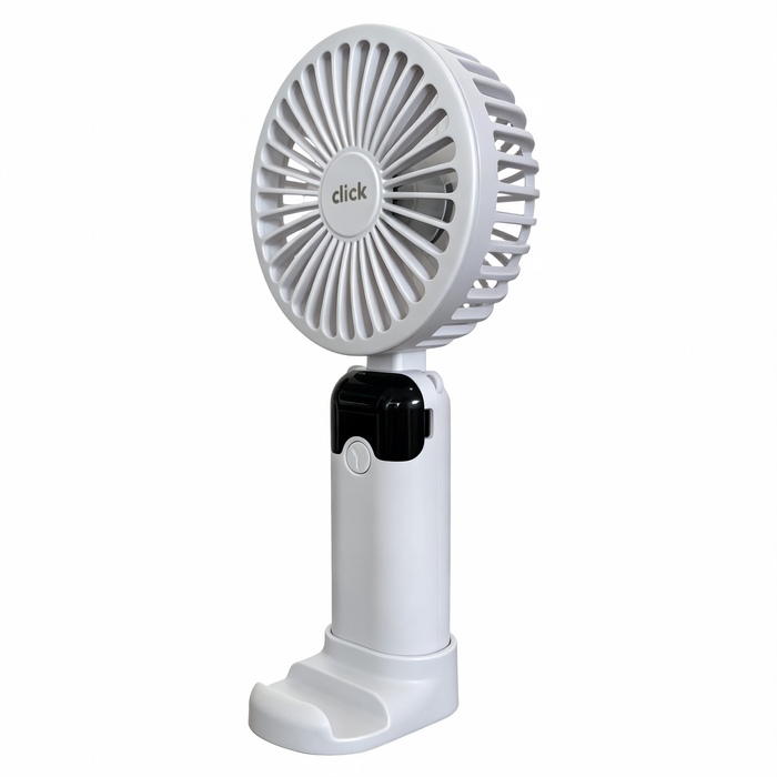 Click Rechargeable Handheld fan with Base Stand