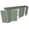 Build-a-Shed 0.8 x 5.2 x 2m Single Hinged Door Skillion Shed with Double and Single Hinged Side Doors - Green