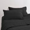 Dreamaker Superfine Washed Microfibre Stripe Quilted Standard Pillowcase Twin Pack Black