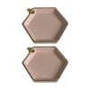2PK SS Collective Petal Pink & Gold Trim Resin Bathroom Tray W/ Bee 11x10cm
