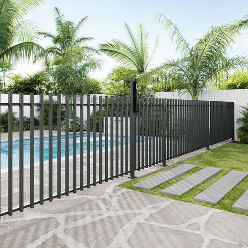 ProtectorAl 2400 x 1200mm Monument Aluminium Pool Fence Panel Batten ...