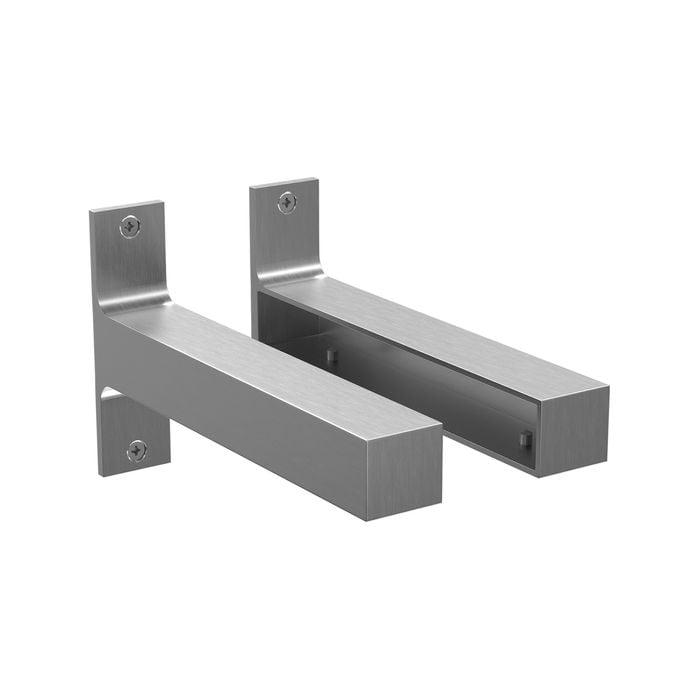 Flexi Storage Decorative Shelving 190mm Brushed Aluminium Style Shelf End Brackets