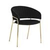 Lex dining chair in velvet and gold legs - Black