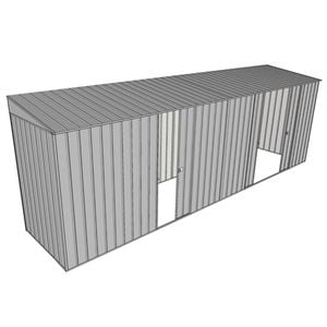 Build-A-Shed 1.2 x 6.0 x 2.0m Skillion Single with Double Sliding Side Doors Shed - Zinc