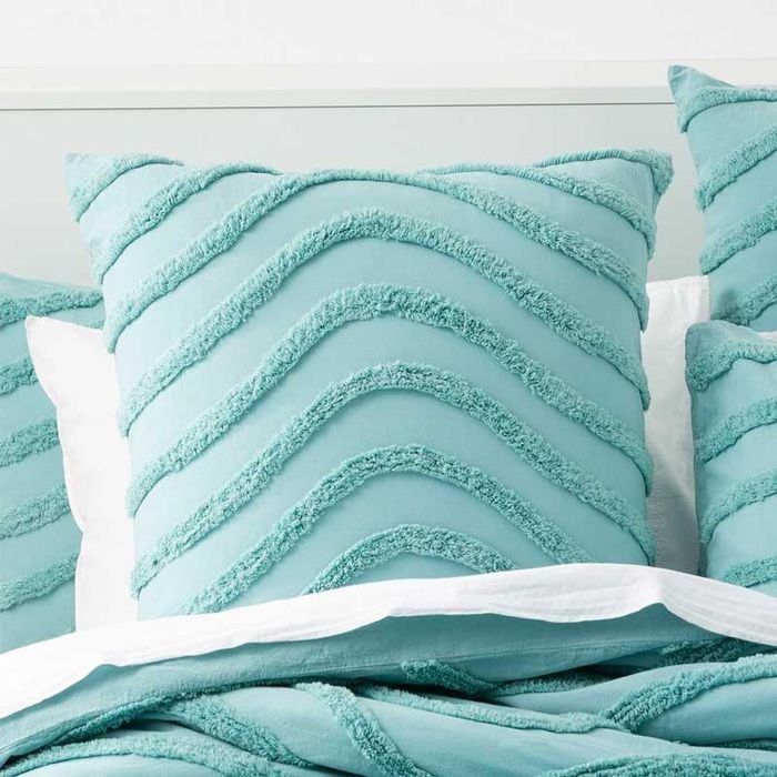 Cloud Linen Wave Cotton Chenille Aqua Vintage Washed European Pillowcase