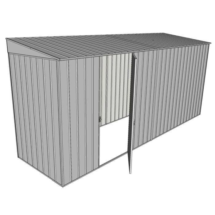 Build-A-Shed 1.2 x 4.5 x 2.0m Skillion Single Hinged Side Door Shed - Zinc