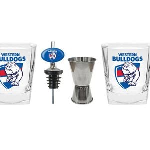 AFL 2 Spirit Glass Jigger and Pourer Set - Western Bulldogs - Gift Set