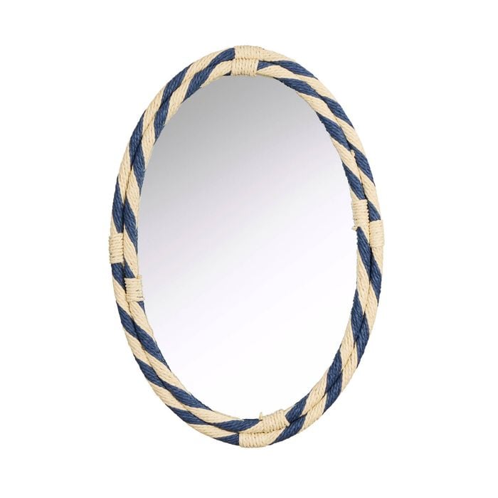 Emporium Luken Wall Mirror Blue & White 60x41x2.5cm