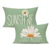 Catzon 2 Pcs Summer Lumbar Pillow Covers Linen Pillowcase for Home Decor-Set 26
