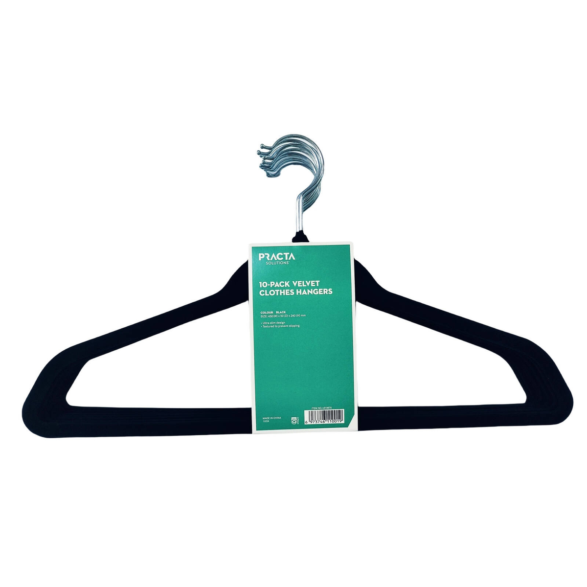 Practa Solutions Velvet Clothes Hangers - 10 Pack - Bunnings Australia