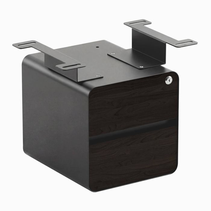 Desky Minimal Under Desk Cabinet Space Grey Frame