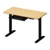 Oikiture 120cm Electric Standing Desk with Drawer Single Motor Black & Oak