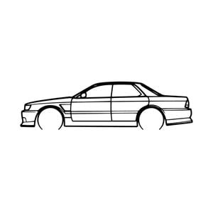 Ignite Laser Nissan 1990 Laurel Silhouette Metal Wall Art Rustic Metal 23.6inch/60cm