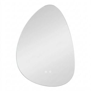P&p Silver White Contemporary Irregular Led Mirror High Brightness Anti Fog Design